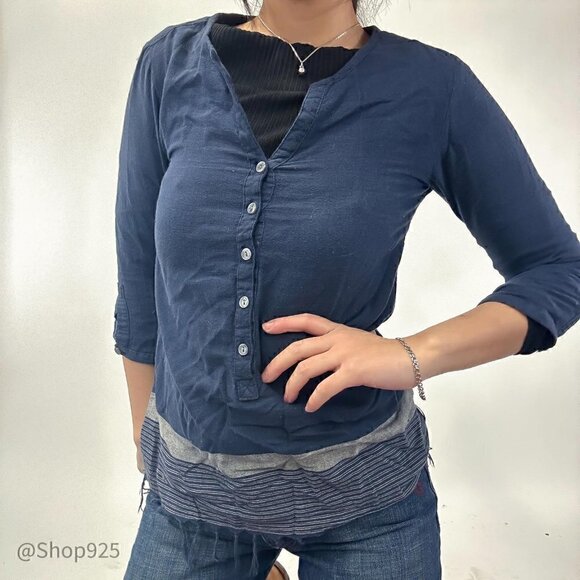 Maison Scotch Tops - Maison Scotch Womens Blouse Button up Slim Shirt Size Medium